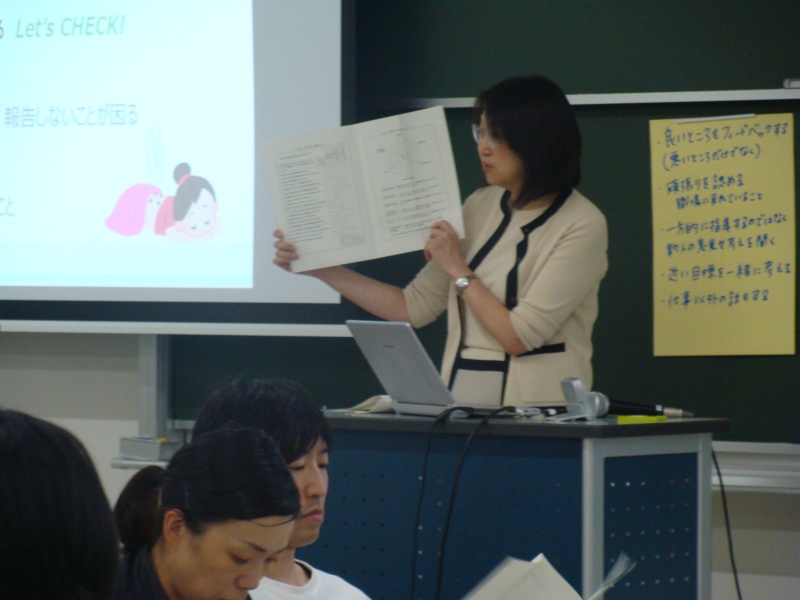 ▲研修（看護学科　澤田いずみ　准教授）の様子