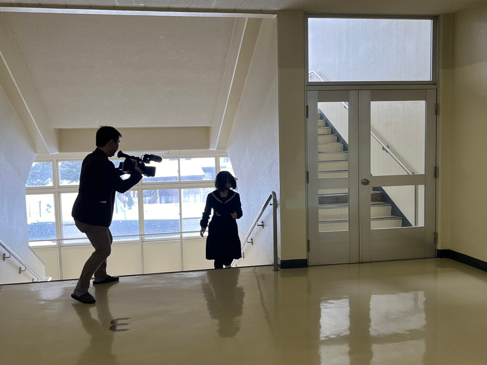 宮の森中　保体委員会　撮影の様子