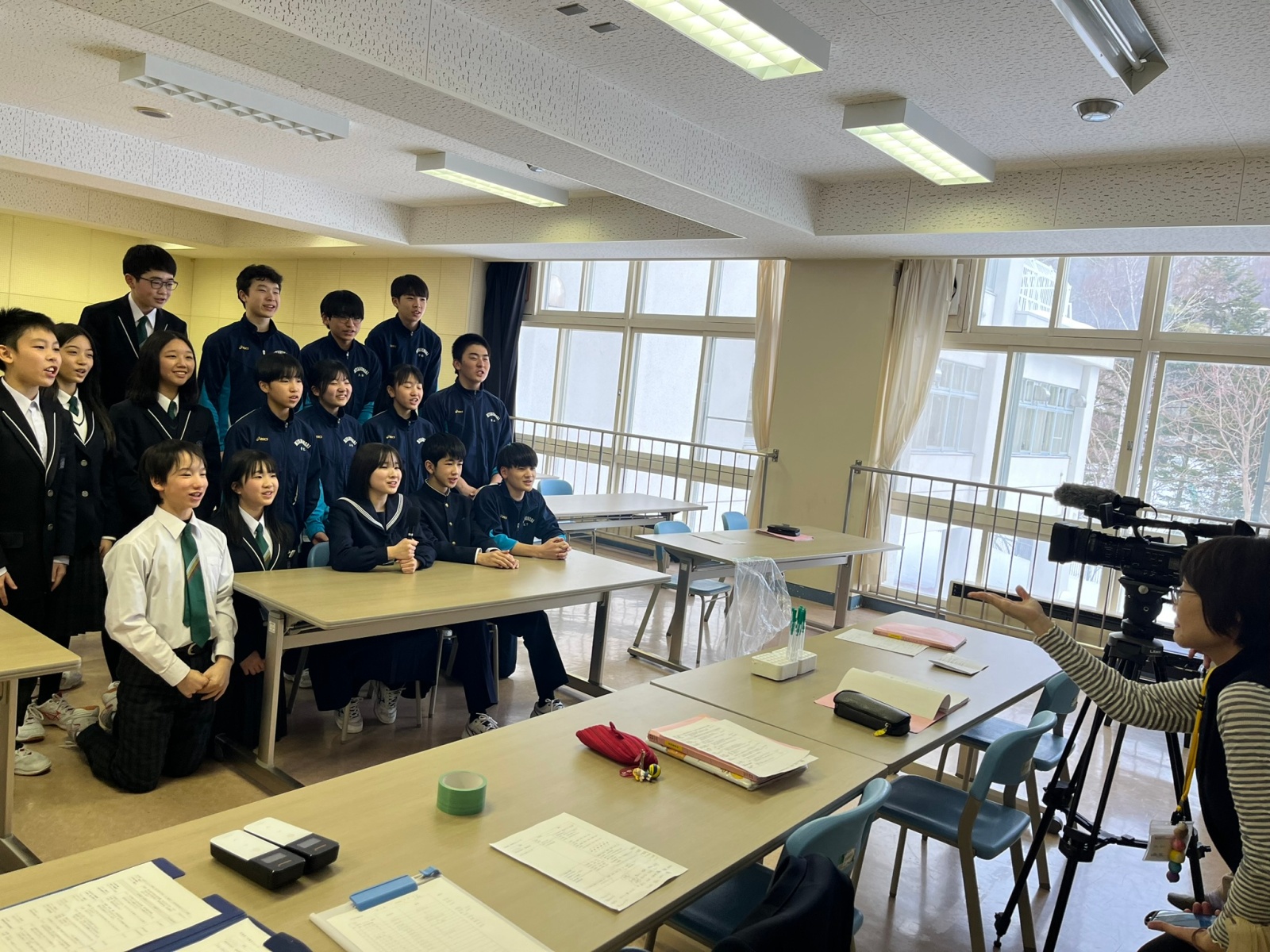 宮の森中　保体委員会　撮影の様子