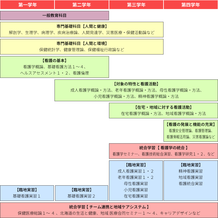 看護学科 カリキュラムのイメージ