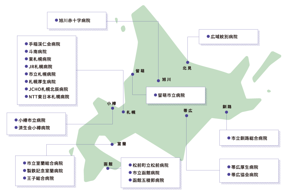 地域基幹病院の地図